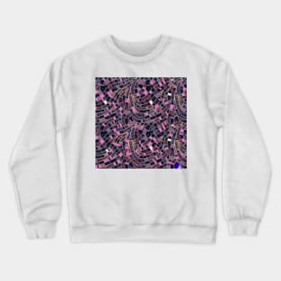 Geometric pattern of curved seamless stripes making a starry night with galaxy and stars Crewneck Sweatshirt